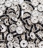 100pcs 6 - 10 mm Black Rhinestone Rondelle Spacer Beads for DIY Jewellery Making - Image 1