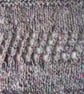 Grey Boomerang Scarf, Handspun Knitted, Merino Wool & Recycled Sari Silk - Image 8
