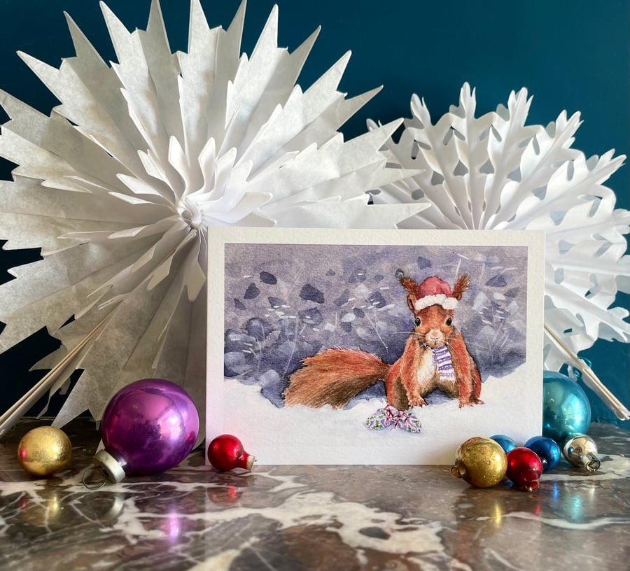 Pack of Four 'Christmas Nuts' greeting cards