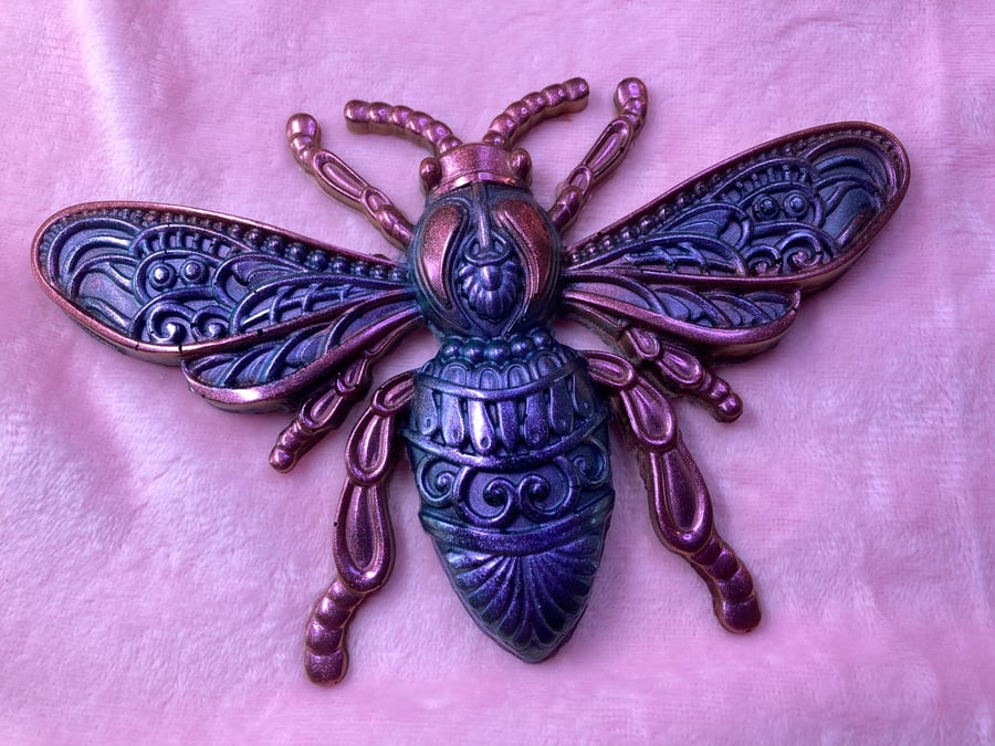 Resin Fridge magnet. A beautiful Shimmering Bee Larger than life for Bee lovers 