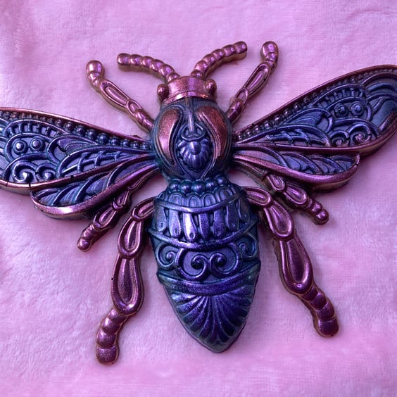 Resin Fridge magnet. A beautiful Shimmering Bee Larger than life for Bee lovers 