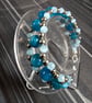 Ice Blue and Silver Beaded Bracelet
