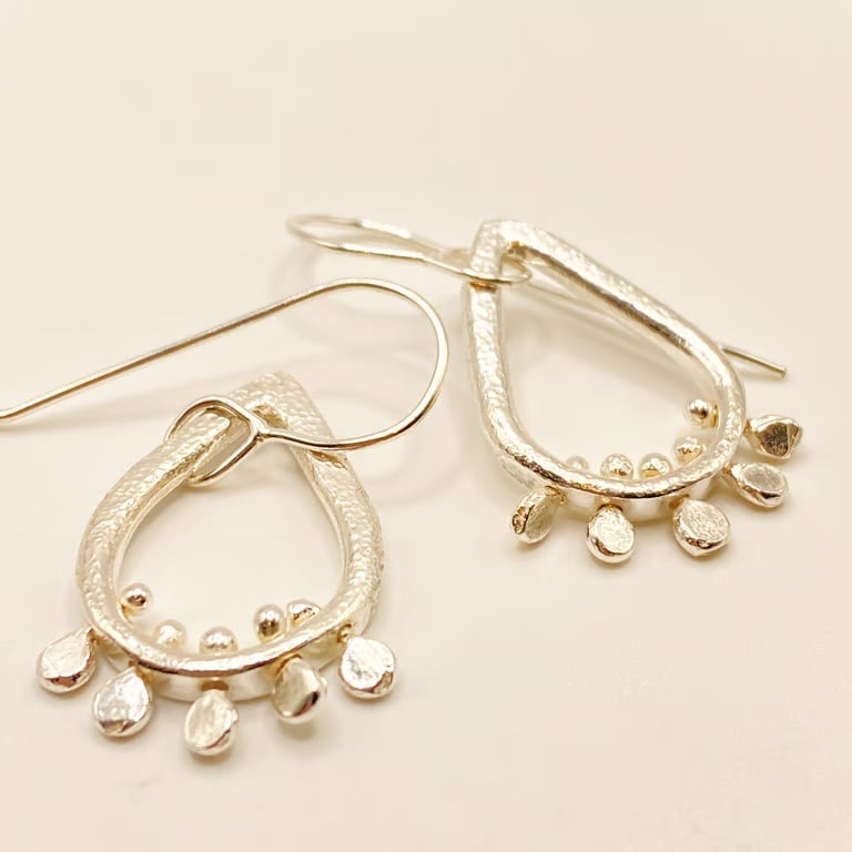 Sterling Silver Kinetic Paddle Earrings 