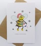Christmas Bee Card - Cute Bee Card - Bumblebee  - Image 3