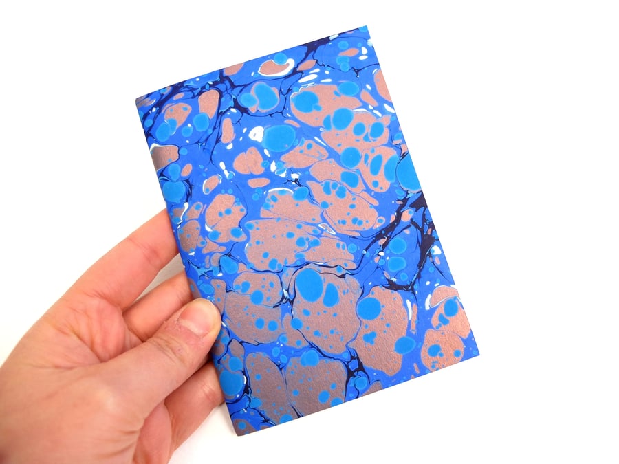 A6 marbled and recycled paper notebook metallic copper stone pattern 
