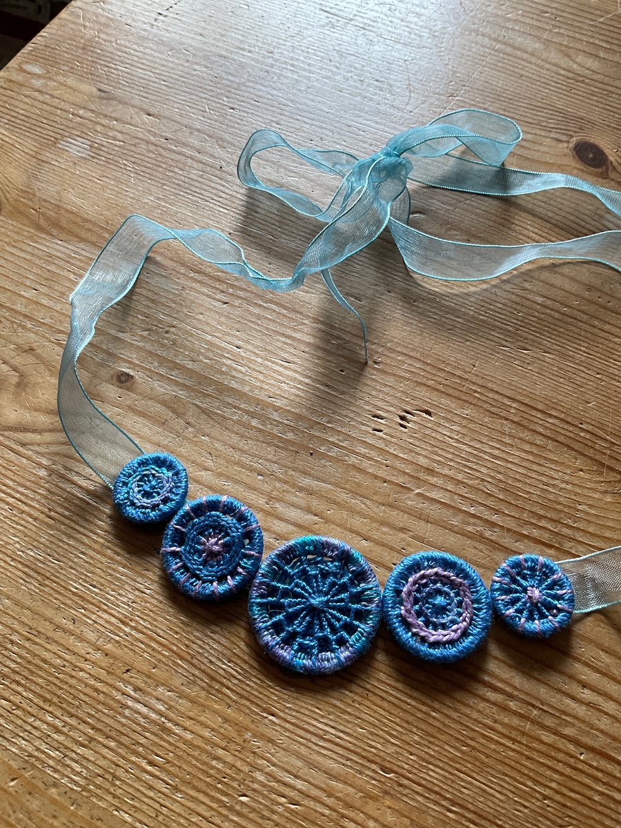 Dorset Button Necklace, Bluebells