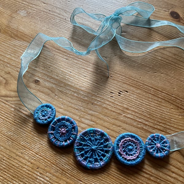 Dorset Button Necklace, Bluebells