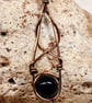 Black Tourmaline pendant. Dark celtic knot necklace. October birthstone