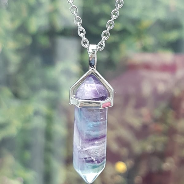 Fluorite bullet pendant