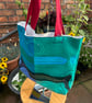 Vintage felt lined tote bag
