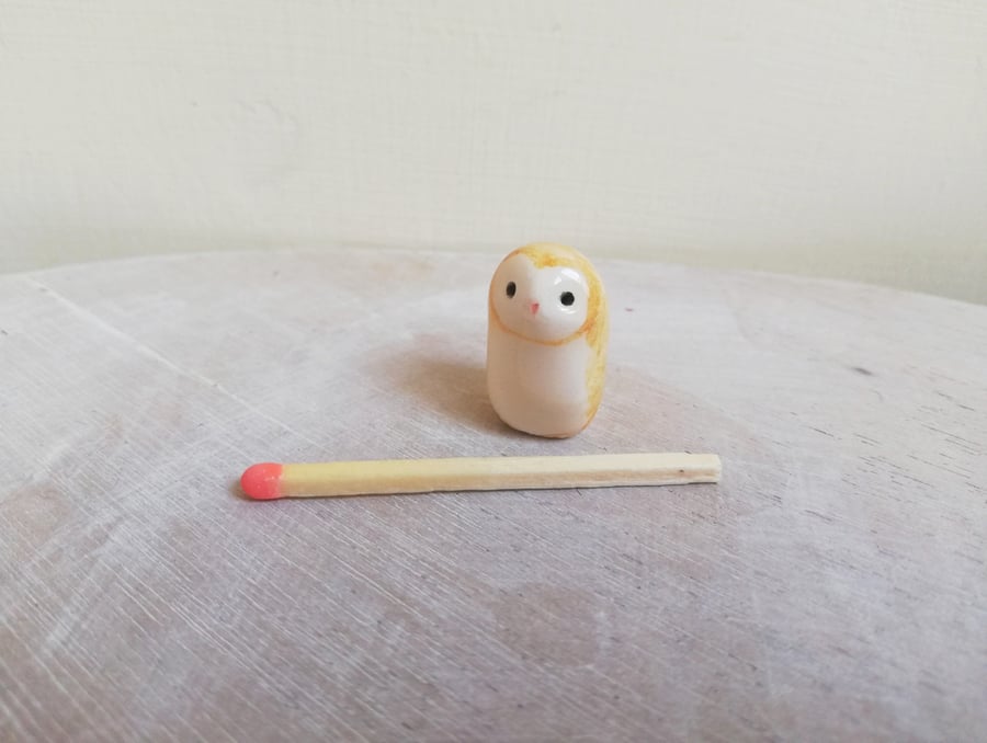 ceramic owl figurine handmade pottery barn owl , gift idea for bird lover 