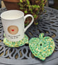Leaf coaster, chunky mat, cotton coasters, plant lovers gift - Image 1