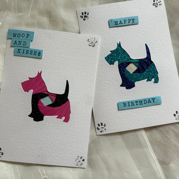 Cute scottie dog birthday cards