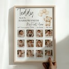Personalised Baby First Year Photo Print - 12 Month Milestone Keepsake