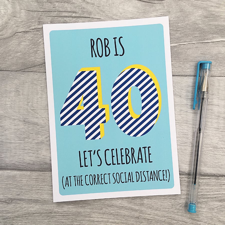 Personalised Mens 30th, 40th, 50th, Birthday Card, Male Age Card. 