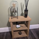 Handmade Rustic Solid Wood Sofa Side End Table with Shelf - Reclaimed - Recycled