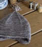 Pixie baby hat - hand knit little pixie style hat with ear flaps and a tassel - Image 1