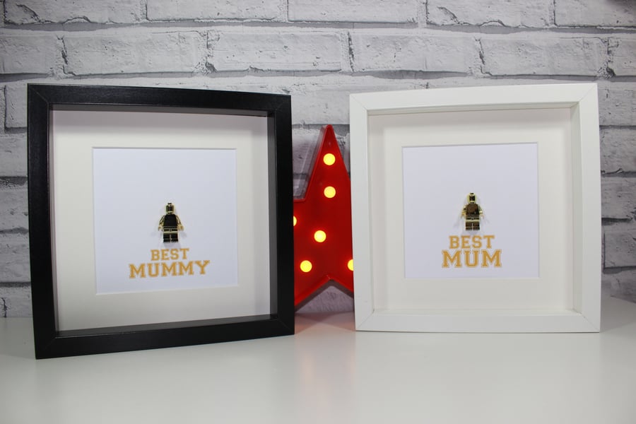 BEST MUM - MUMMY - Framed golden statue - Lego minifigure award - Mothers Day