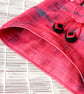 Hand held, Decorative TOTE Bag, RED with Charcoal Grey - Image 3