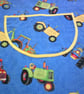 Tractors on Blue Child's Tabard Apron - Image 2