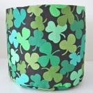 Toilet Roll Holder Loo Roll Storage Pot Basket Shamrock Irish Green Fabric