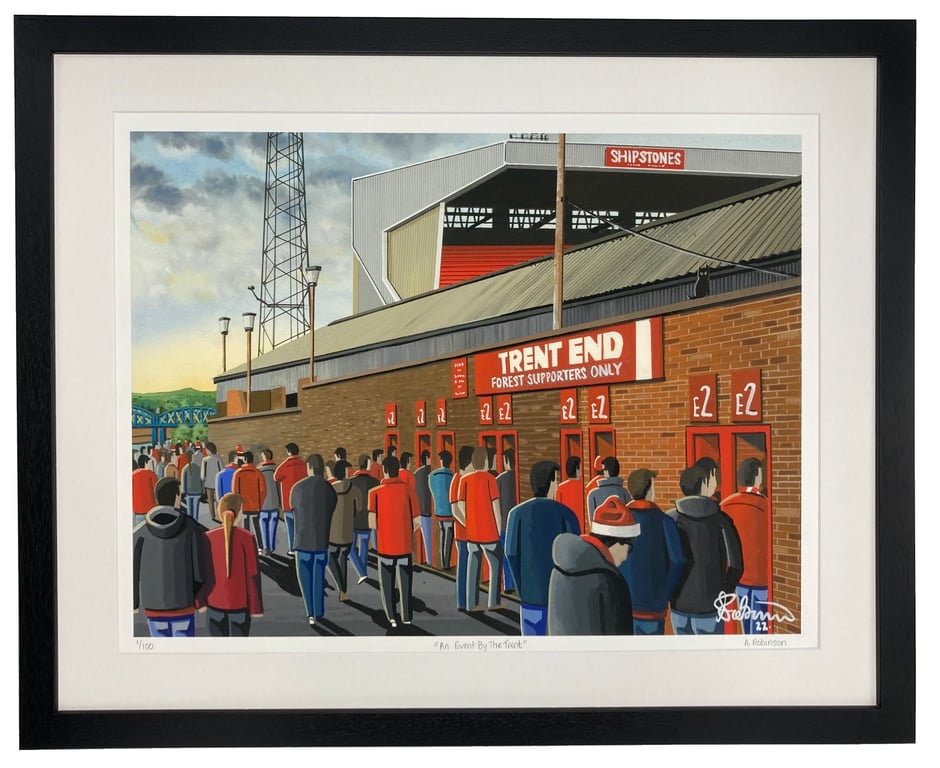 Nottingham. Limited Edition Fine Art Print Football Club FC, Forest Stadium Gift