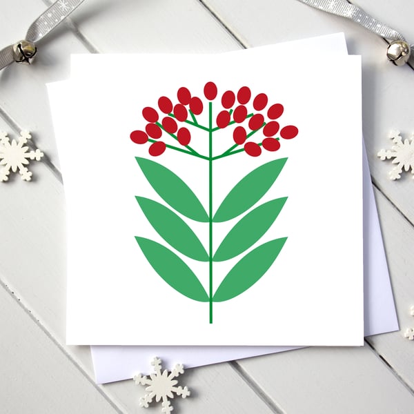 Scandi Christmas Berries Card