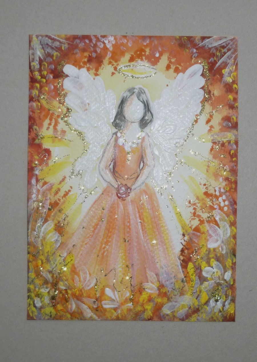 hand painted original art angel painting ( ref F 811 G7 )