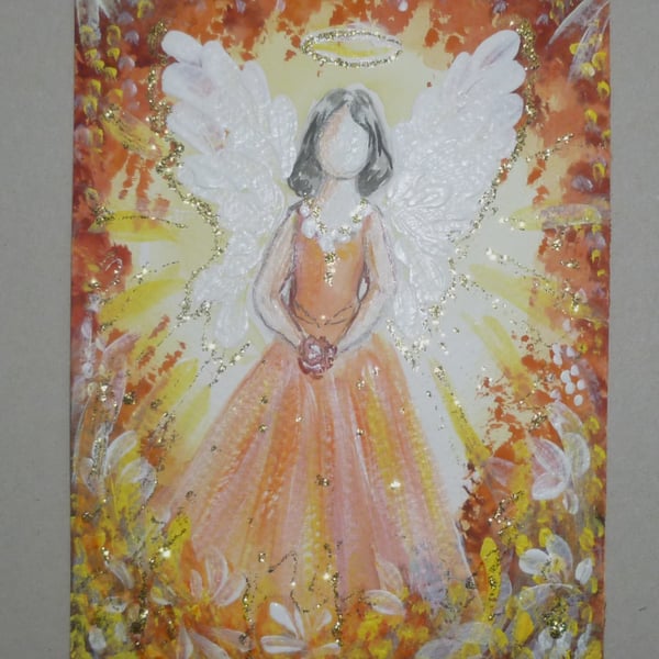 hand painted original art angel painting ( ref F 811 G7 )