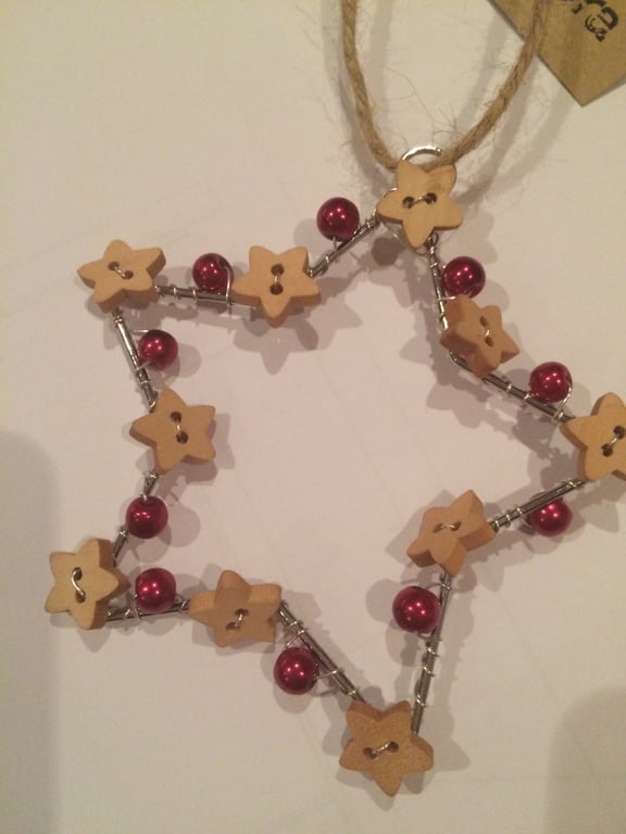 Wire Wrapped Christmas Star Decoration