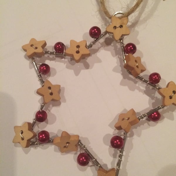 Wire Wrapped Christmas Star Decoration