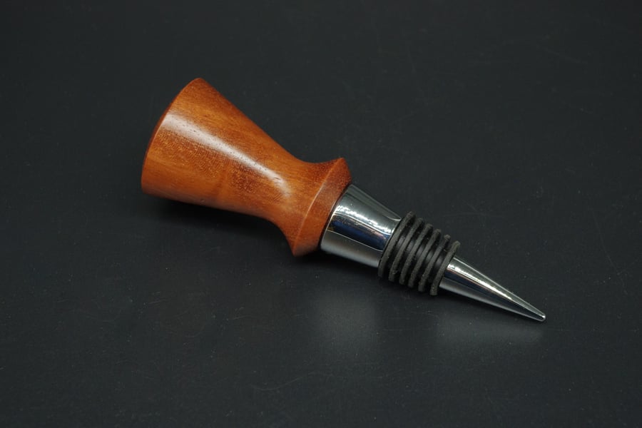 Hand Turned Wooden Bottle Stopper. Bubinga Wood..