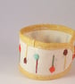 Hand embroidered textile jewellery - fabric cuff with button fastening - Image 3