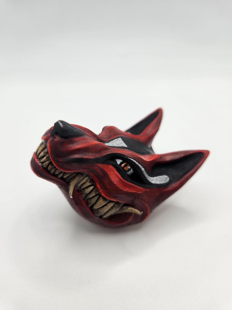 Fridge Magnet Samurai Kitsune Demon Decoration