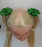 Forest Green Hair Slides with Rhinestone Centre - Elegant Satin Fabric Blooms - Image 6