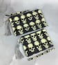 Skulls zip clutch bag, Detachable wrist strap, 2 size and colour options - Image 4