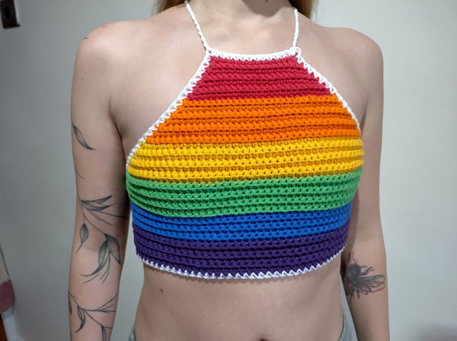 Custom LGBTQ Pride Halter Top - 100% cotton - XS to XL