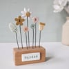 Clay and Button Flower Garden in a Wood Block 'Garden'