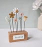 Clay and Button Flower Garden in a Wood Block 'Garden'