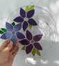 Stained Glass Flower Ring Suncatcher - Handmade Decoration - puple  - Image 6