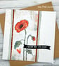 Red Poppy Card - handcrafted - thinking of you, all occasions, blank inside - Image 1