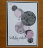 Large Birthday Card - Pink Floral Circles - Image 10
