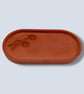 Terracotta Oval Catchall Tray with Floral Detail