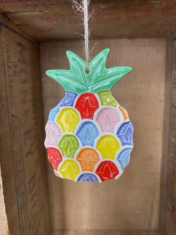 Bright Ceramic Pineapple decoration Pottery Pineapple 