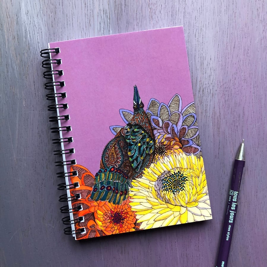 'Floral Bird' A6 Notebook