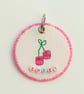 Cherries Keyring with 'sweet' lettering - Image 1