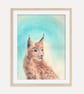 Iberian Lynx Art Print, Wild Cat Wall Art, Spanish Wildlife Artwork, Wild Cat