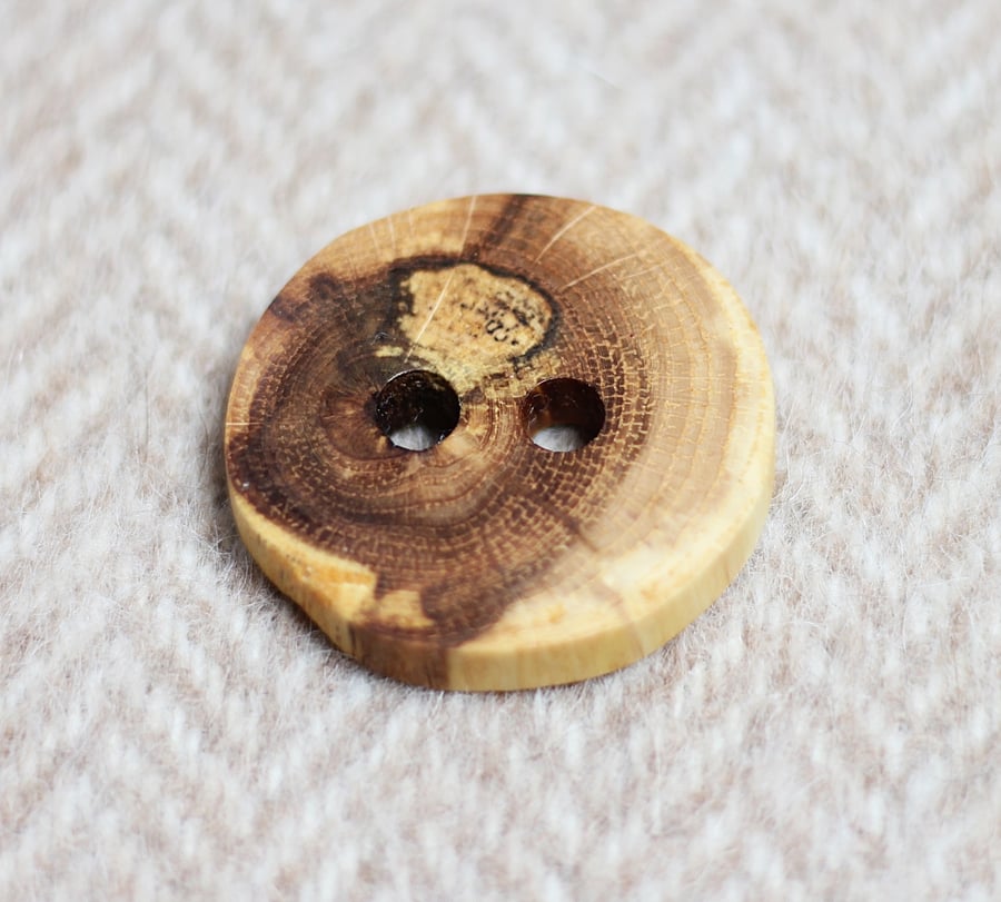 Button wooden, eco handcrafted reclaimed timber