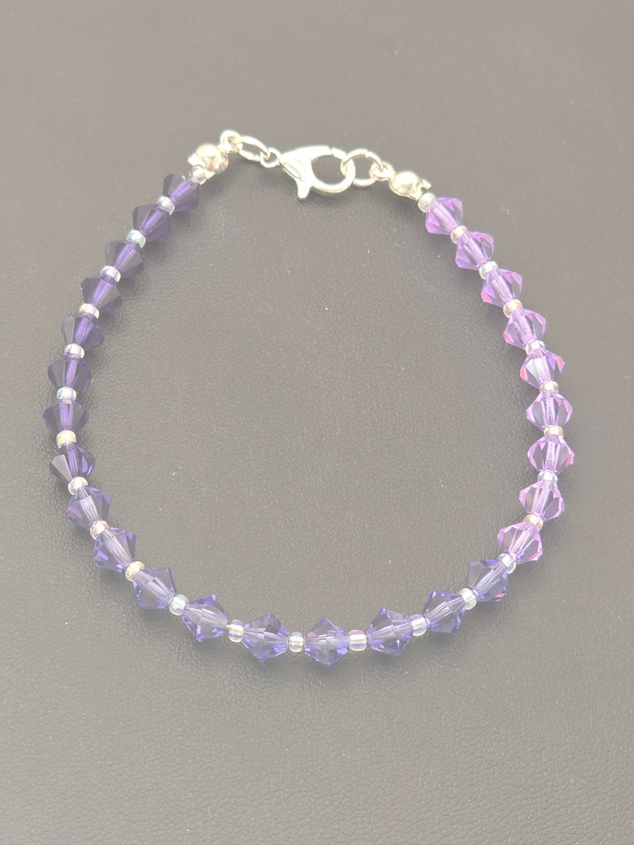 Preciosa Crystal bicone bracelet - Purple ombre