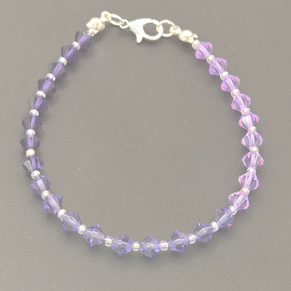 Preciosa Crystal bicone bracelet - Purple ombre